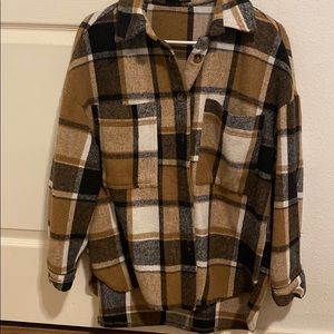 thick oversized flannel from shein